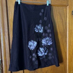 Elegant Purple Floral Skirt